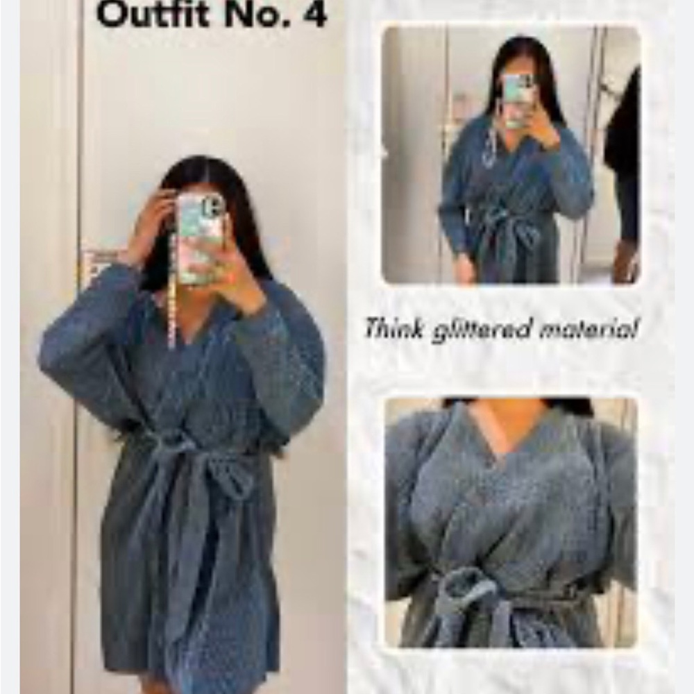H&M Blue Glittered Mini Dress